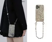 J04 Fashion Phone Case Protective Case with Chain Suitable for iPhone 14 Plus 6.7 inch