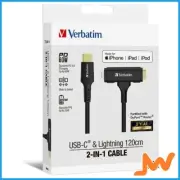 Verbatim 2 in 1 120cm USB-C To USB-C Lightning Cable