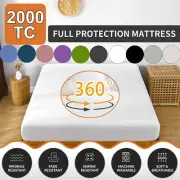 2000TC Ultra Soft Fitted Bottom Sheet Single KS Double Queen Super king Size Bed