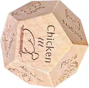 Date Night Dice - Funny Wood Couple Dinner Ideas Game With 12 Food Patterns, Anniversary Dating Decision Dice for Men & Women
