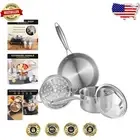 Elegant Induction-Safe Stainless Steel Cookware Set with Precision Drainage Lid