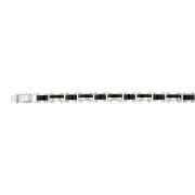Stainless Steel Multitone Silver Black And Chocolate Hinged 21cm Bracelet