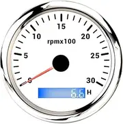 ALAGPNPMZH 7 Color Backlight 85mm Tachometer Gauge for Marine Boat Car Truck 9-32V LCD 3K~8K RPM Tacho Digital Hour Meter Hourmeter Speedometer(3K WS)