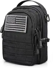 Tactical Molle Pouch Small, EDC Utility Pouch Tactical Tool Pouches Bag Compact Multi-Purpose Waist Pouch Include Flag Patch, Mini Design of 3-Day Assault Backpack