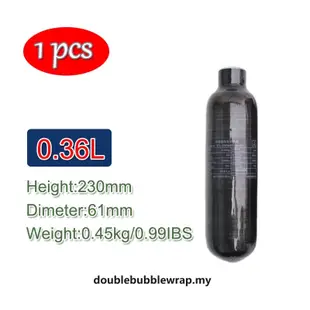 0.36l/0.42l/0.5l氣罐碳纖維黑色氣瓶潛水罐容量m18x1.5 300Bar