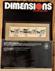 NOS Dimensions Cross Stitch Kit Olde Tyme Delivery Wagons 3606 Charles Wysocki
