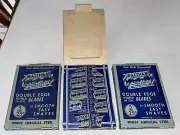 3 NOS Boxes of 300 Waltham Oil Honed Double Edge Safety razor blades 60 packs 5