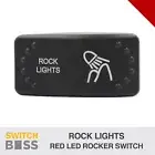 Rock Lights LASER ETCHED Horizontal Rocker Switch Red LED 12v 24v On-Off