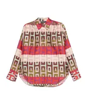 geometric-print shirt 44 pink