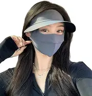 UV Face Cover UPF 50+ Women's Ice Silk Summer Breathable Full Face Sun Mask Outdoor Eye Protection Sunscreen Balaclava Hat