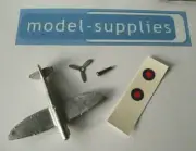 Spitfire Aeroplane Copy Dinky 62A with pin, Tin propeller & wing roundals kit