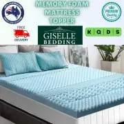 Giselle Memory Foam Comfy Mattress Topper Cool Gel Bed Bamboo Cover 5CM 7-Zone