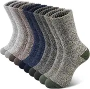 [SIMIYA] 5 Pairs Merino Wool Socks Mens, Super Thick Mens Hiking Socks Thermal Wool Socks for Cold Weather