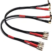 WJSTN Speaker Cable Extension with Right Angle Banana Plugs, 12 AWG, Banana Jack Connectors, Male to Female 4mm Banana Plugs Multifunctional Adapters, 2Pack (2feet)