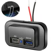 12V 24V Dual USB Port Fast Charger Socket Power Outlet Panel For Motorcycle Car (for: Subaru)