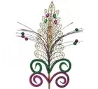 Glitter Jewel Fluer De Lis Spray Christmas, Mardi Gras Tree Trimming Home Decor