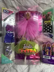 Barbie Extra Fashion Doll Pink Fur Mix & Match 30+ Looks NEW IN BOX SHIPS FREE