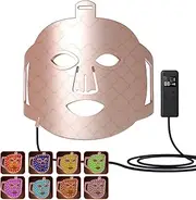 LED Face Mask Red Light Therapy, 8 Light & 17 Mode Red Light Lamp Mask Against Acne Wrinkles & Skin Rejuvenation, Near Infrared Light Timer Function & Wireless Operation for All Skin Types Home