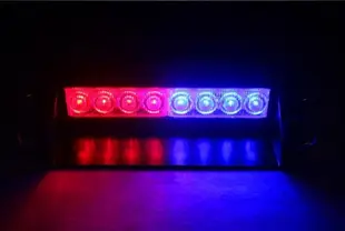 12V 紅藍爆閃 8LED汽車警示燈 車用開道燈 警示燈 擋風玻璃燈 LED警示燈 汽車爆閃燈 (9.6折)