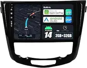 BXLIYER Android 14 IPS Car Stereo for Nissan X-Trail Qashqai J11 Rouge(2014-2018)- 2G+32G - Wireless CarPlay/Android Auto - Rear Camera - 10.1 Inch 2 Din -DAB Steering Wheel Fast-Boot Bluetooth WiFi