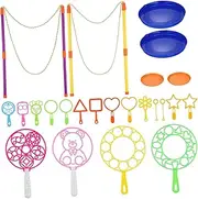 JOINPAYA Bubble Wands Kit, Giant Bubble Maker, Big Bubble Rope Wand, Large Bubble Making Tools with Bubble Tray for Summer Party Favors Toddler Birthday