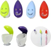 6PCS Toothbrush Head Covers with Suction Cup Toothbrush Protective Case, Fits Electronic and Manual Toothbrushes, Toothbrush Case Holder for Travel for Home Travel Outdoor Camping