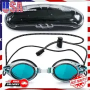 Anti-Fog Racing Swimming Goggles with Bungee Strap, Hard Case and Swim Goggles