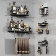 Shower Caddy, 5 Pack Rustproof Stainless Steel Bath Organizers With Large Capacity, No Drilling Shelves for Bathroom Storage & Home Decor