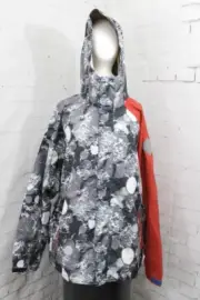 Bonfire Trapper Shell Snowboard Jacket Men's Large Dreamscape Grey / Torch Red