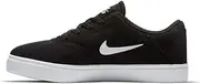 [Nike] Boy's SB Check Canvas (PS) Skateboarding Shoes (2 Little Kid M, Black/White)