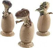 HONITANO 3pcs Half Hatching Dinosaur Egg Models Realistic Broken Shell Dinosaur Decorations Unique Desktop Adornments for Rooms Parties