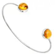 Natural Citrine Cab 925 Sterling Silver Cuff Bangle Bracelet Jewelry B-1004