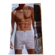 Calvin Klein Men’s Size XL Cotton Blend Woven Boxers Pack Of 3 Classic Fit New