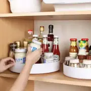 360° Rotating Cabinet Organizer, Non-Slip Turntable Storage Tray