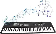 Oimzzr 61 Key Electronic Keyboard Piano Dual Speakers 8 Tones 5 Rhythms 5 Drums Percussions 6 Demos Musical Instrument with Microphone 2 Power Mode Portable Music Piano Keyboard Beginners