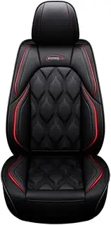 QIOZO car seat Cover Suitable for Volkswagen AMAROK Jetta, Santana Variant Lamando Lavida Vista Auto Parts/Waterproof/Sports Leather/Black red