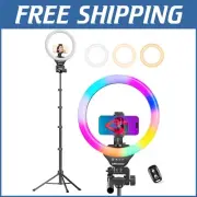 12'' Adjustable RGB Ring Light with 62'' Tripod for Perfect Social Media Content