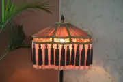 Lampshade princess brown gathering hand-stitched table lampshade floor lampshade