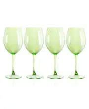 Qualia Glass Carnival All Purpose 20 oz Wine Glasses, Set of 4, Green