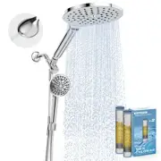 Dual Filtered Rain Shower Head Combo, Handheld Shower Head with Adjustable Ba...