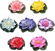 Unique Lotus Modeling Decor 7pcs Artificial Floating Lotus Decors for Pool Fountain and Photo Prop
