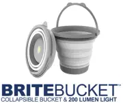 NEBO 6667 Brite Bucket 5-Liter Collapsible Bucket with 200 Lumen Puck Light