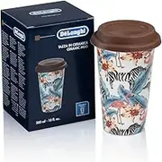De'Longhi Travel Mug DLSC067 Double Wall Thermos Flask for Hot and Cold Drinks Easy to Carry Non-Slip Silicone Sleeve 300ml Capacity