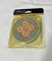 Vintage CORELLE COORDINATES Deco Plastic COASTERS Set of 4