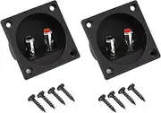 2Pcs Speaker Box Terminal Cup, Double Binding Round Gold Plate Push Spring Loaded Jacks
