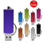Lot Wholesale 10P Swivel Metal Keychain USB Flash Pen Drive Memory Stick Custom