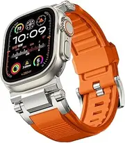 FKMBD For Apple Watch Ultra 2/Ultra Band 49mm/45mm/44mm/42mm For Men, FKM Rugged Bands Military Sport Replacement Strap For IWatch SE2/SE/9/8/7/6/5/4/3/2/1