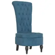 vidaXL High Back Chair Accent Sofa Chair Side Chair Blue Velvet Button Design