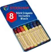 Wax Crayons with Pure Beeswax Sticks in Tin Box, Assorted Colors (Pack of 8) ...