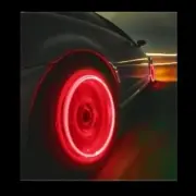 2X LED Red Light Flashing Tire Wheels Valve Stem Caps Auto Car Bike Truck